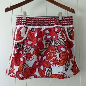 Athleta Hawaiian theme board skort womens orange sz M